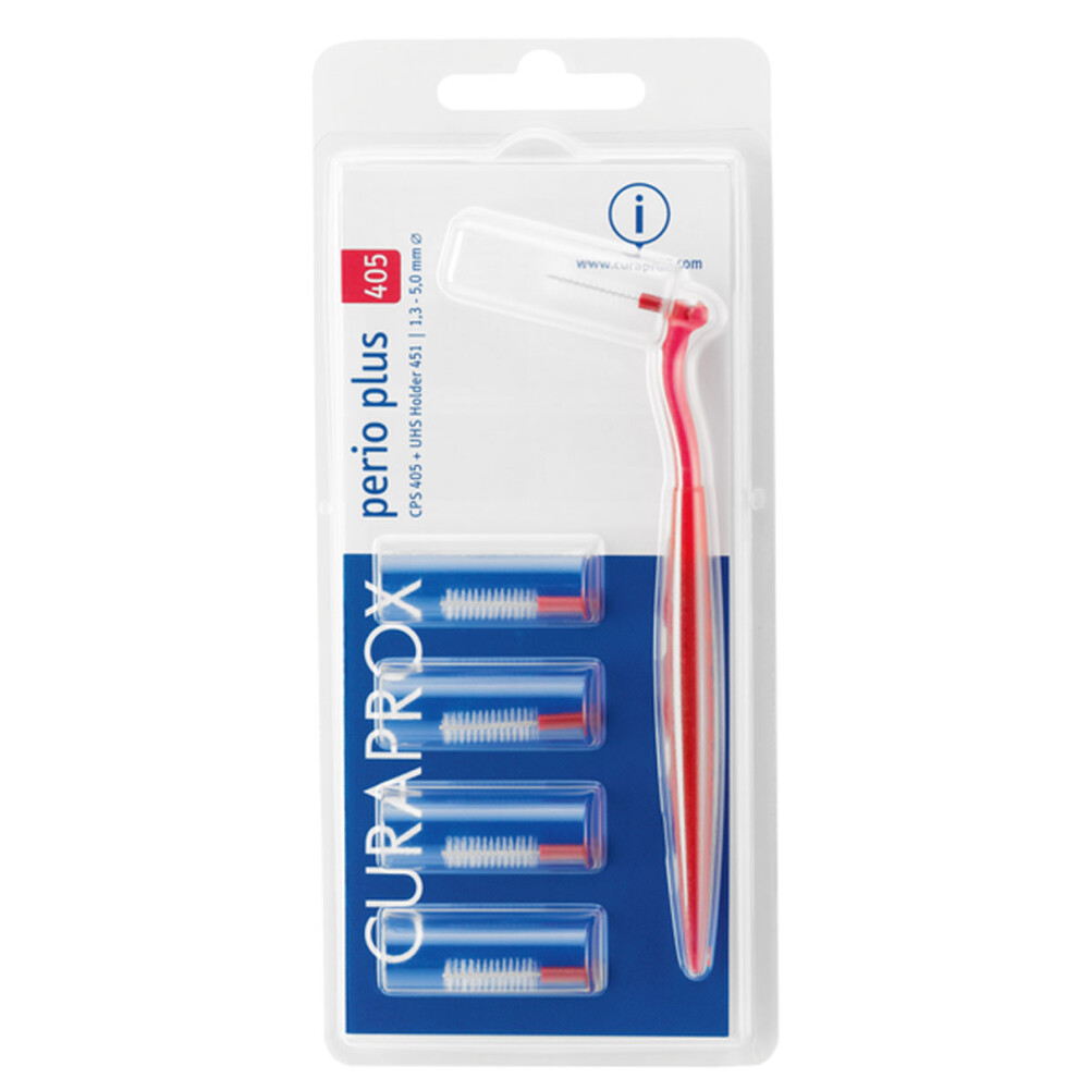 Curaprox CPS405 Perio Plus Angled Brush Cherry Pink - Pack Of 5