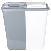 (White & Grey) 90L Dual Compartment Kitchen Bin. Laundry Basket.
