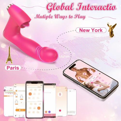 3-in-1 APP Controlled Thrusting Vibrator - 10 Licking & Snapping Modes 1