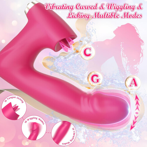 3-in-1 APP Controlled Thrusting Vibrator - 10 Licking & Snapping Modes 2