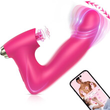 3-in-1 APP Controlled Thrusting Vibrator - 10 Licking & Snapping Modes