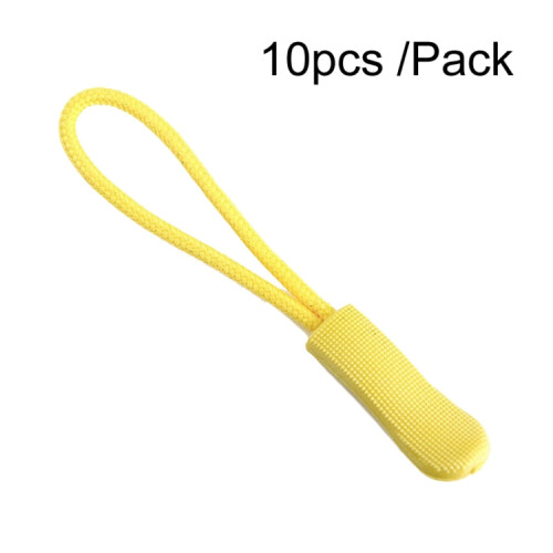 10pcs /Pack TPU Plastic Slider Zipper Cord Caterpillar Puller(Yellow) 1