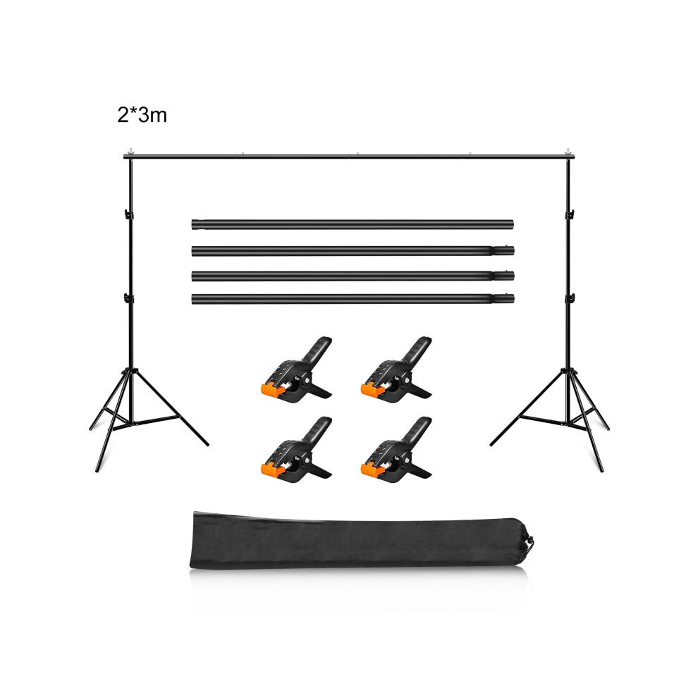 2 X 3M Photo Studio Background Support Stand Backdrop Crossbar Bracket(Black) Black 8431777759778
