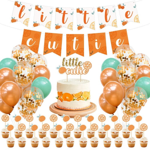 44 PCS/Set Citrus Pattern Themed Baby Birthday Party Decoration 1