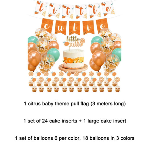 44 PCS/Set Citrus Pattern Themed Baby Birthday Party Decoration 2