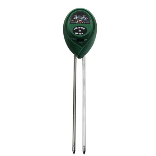 3 In 1 Soil Detector PH Value Light Intensity Test Pen Round Head Soil Dry Moisture Meter