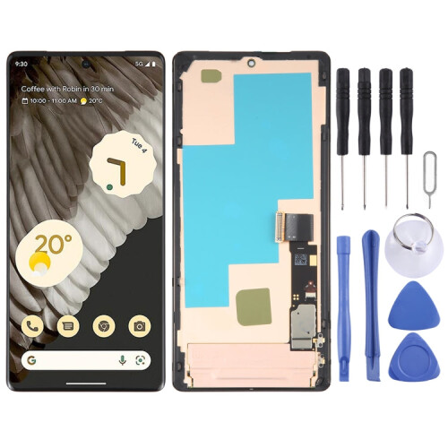 AMOLED LCD Screen For Google Pixel 7 Pro GV4BC GE2AE Digitizer Full Assembly with Frame (Black) 1