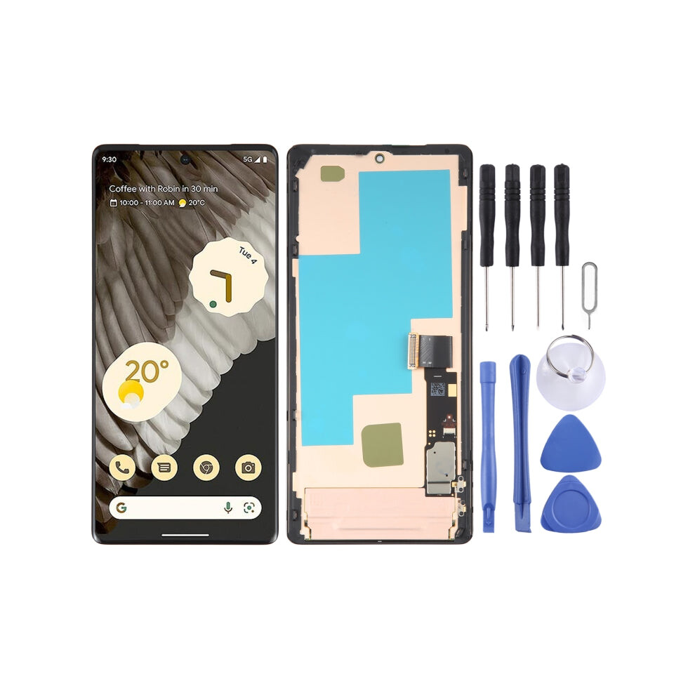 Amoled Lcd Screen For Google Pixel 7 Pro Gv4bc Ge2ae Digitizer Full Assembly With Frame (Black) Black 8431777719635