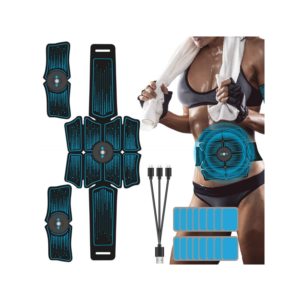 8-Piece Lazy Abdomen Fitness Massager Rechargeable Home Fitness Belt Abdominal Muscle Stickers-image-OPC-PFBK7V5-NEW