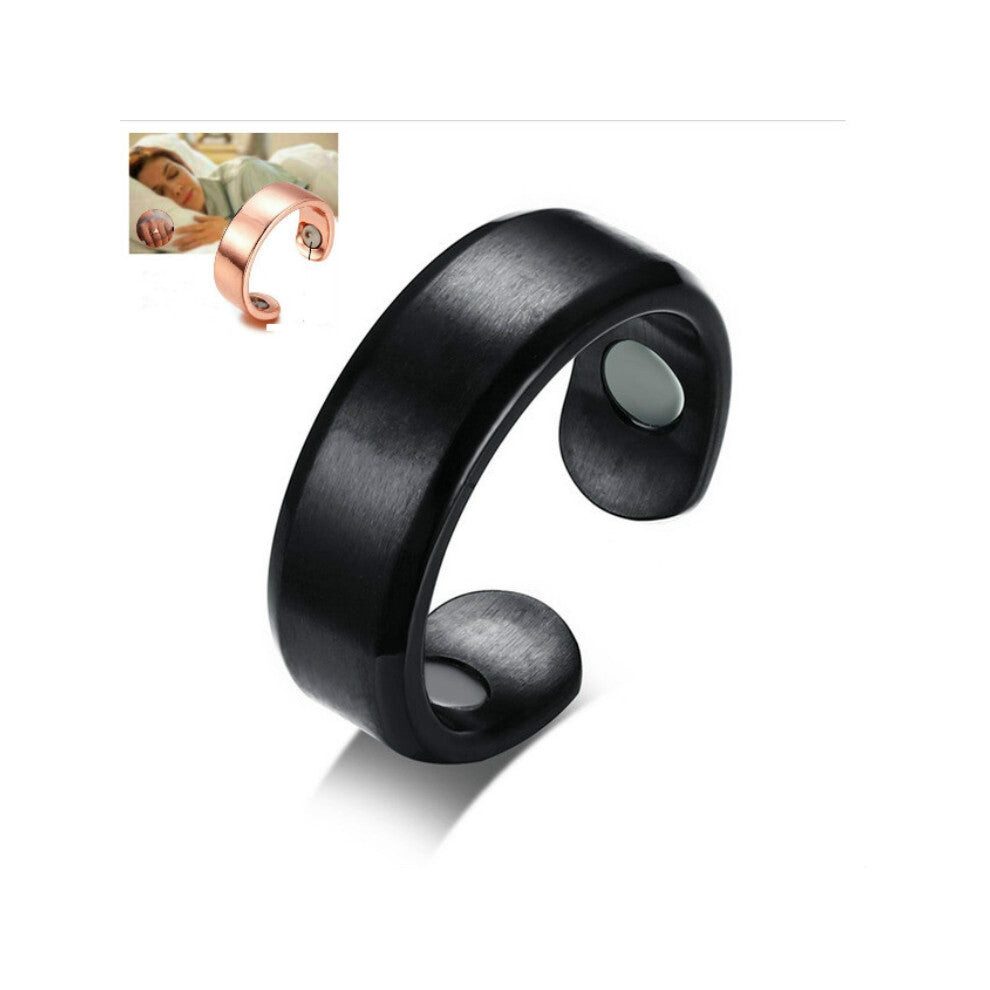 Acupressure Anti Snore Ring Treatment Reflexology Anti Snoring Apnea Sleeping Device(Black)