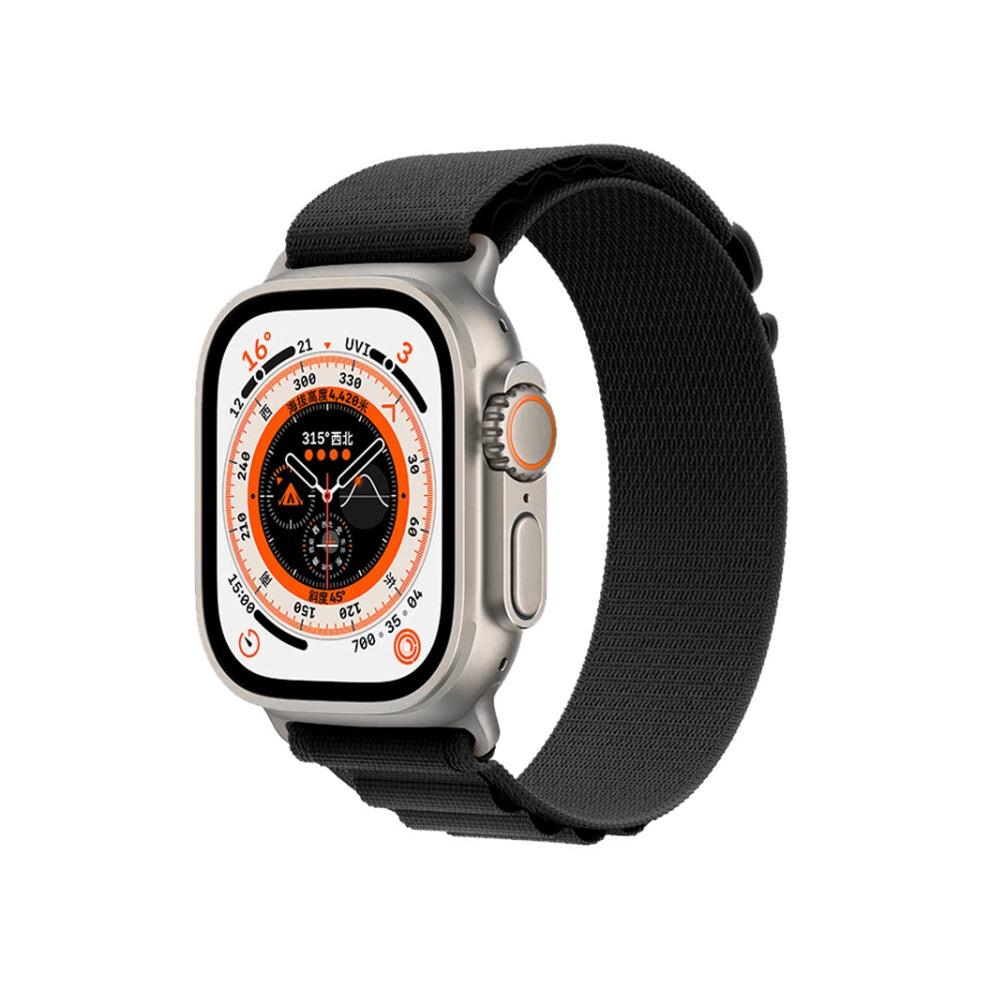 For Apple Watch Ultra 49Mm Nylon Watch Band(Black) Black 8431777782967