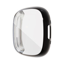 For Fitbit Versa 4 / Sense 2 Electroplating Full Coverage TPU Watch Case(Black)