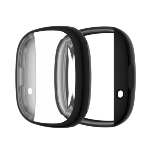 For Fitbit Versa 3 / Versa Sense Plating Full Package TPU Protective Case(Black) 1