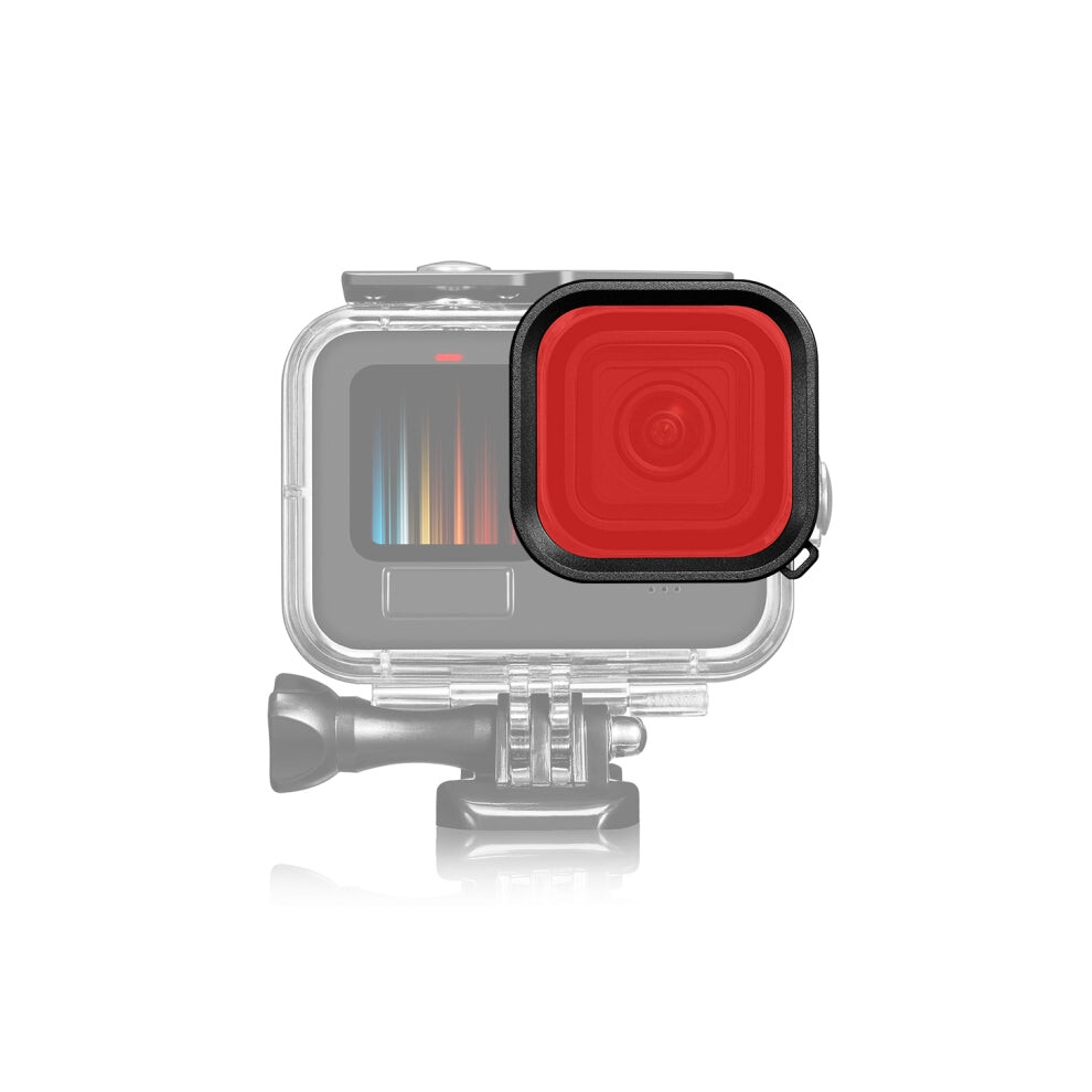 Kodak For Gopro Hero12 /11 /10 /9 Puluz Square Housing Diving Color Lens Filter(Red) Black