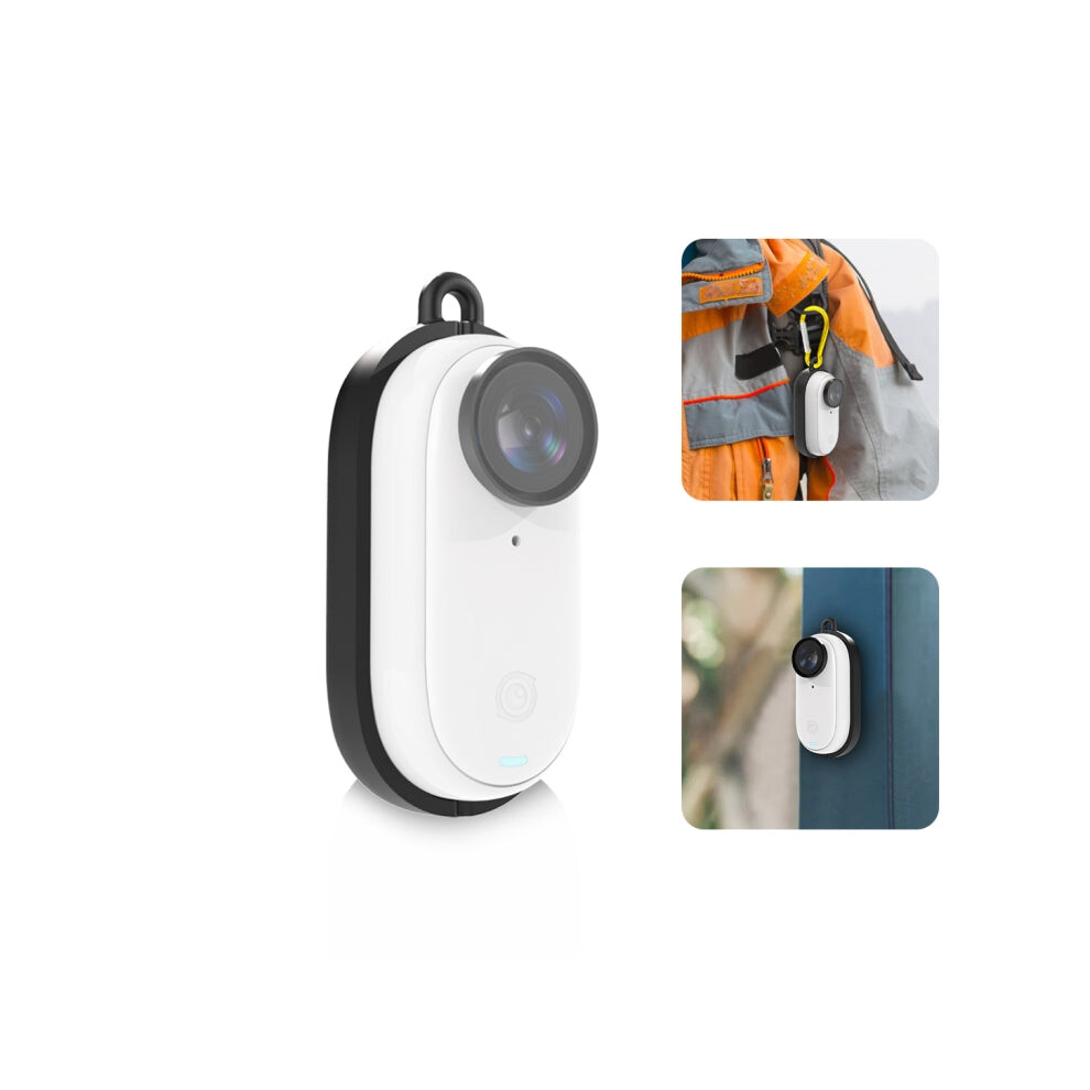 For Insta360 Go 3 / Go 3S Puluz Body Magnetic Plastic Protective Frame Cage With Carabiner (Black) Black 664689591770
