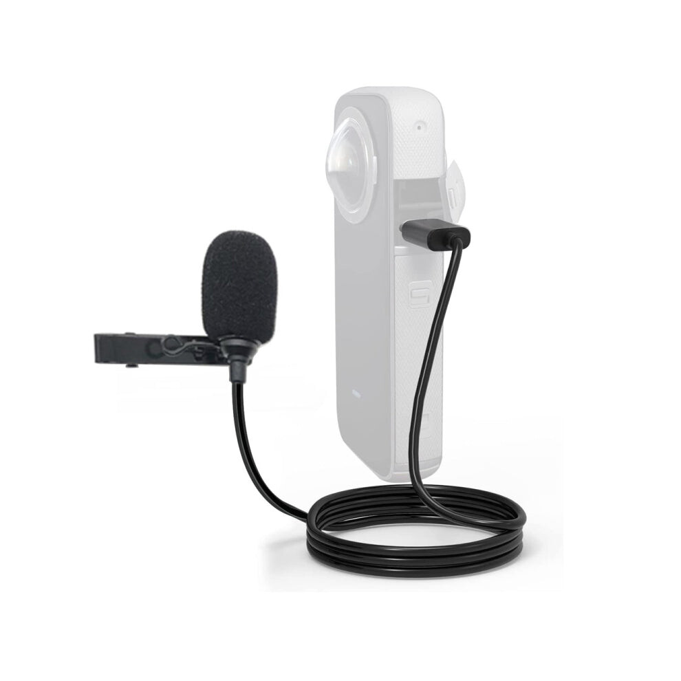 Photos - Lens Filter For Insta360 ONE X2 Lavalier Clip Type-C Recording Microphone (Black)