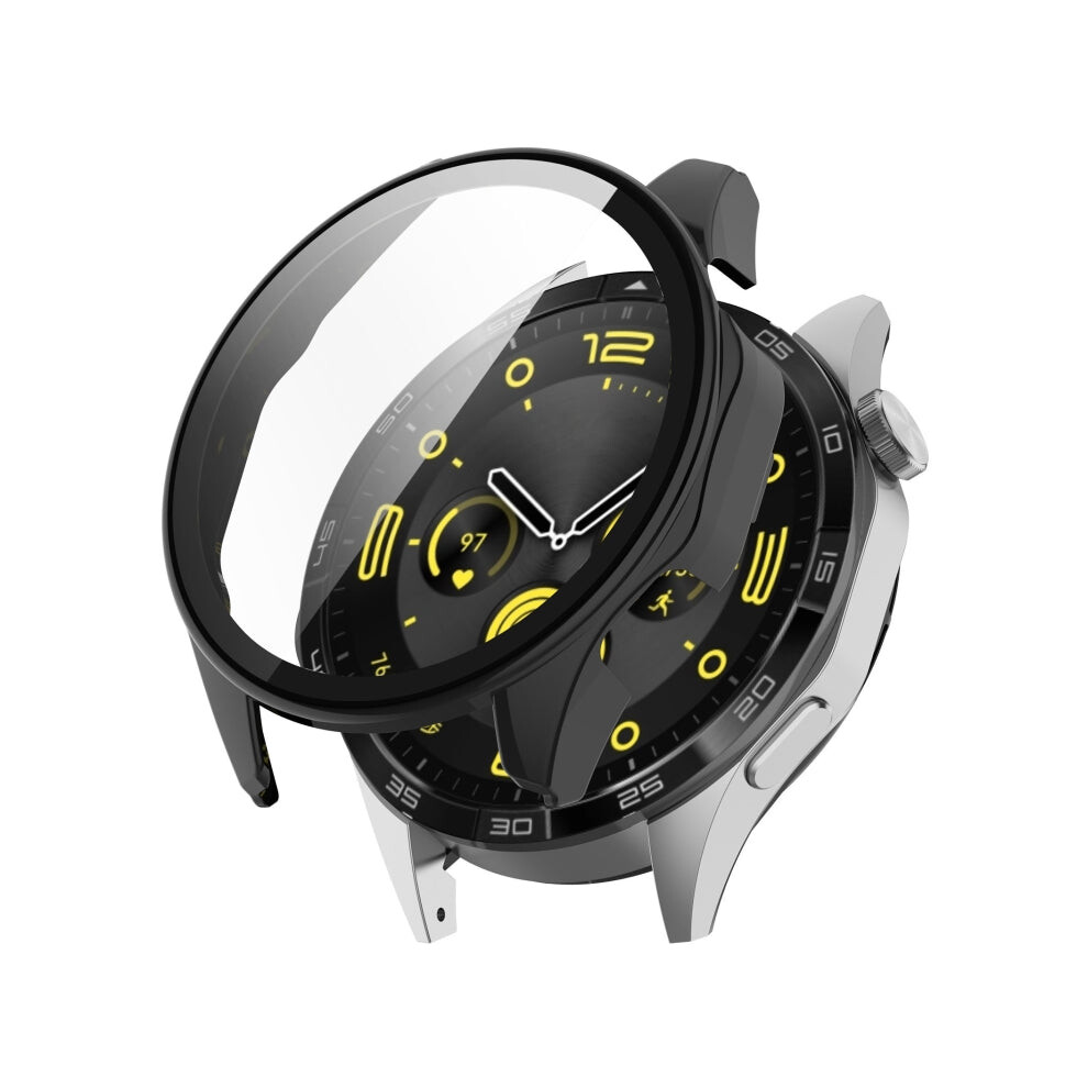 For Huawei Watch Gt4 46Mm Pc+Tempered Glass Integrated Smart Watch Case(Black) Black 8431777734782