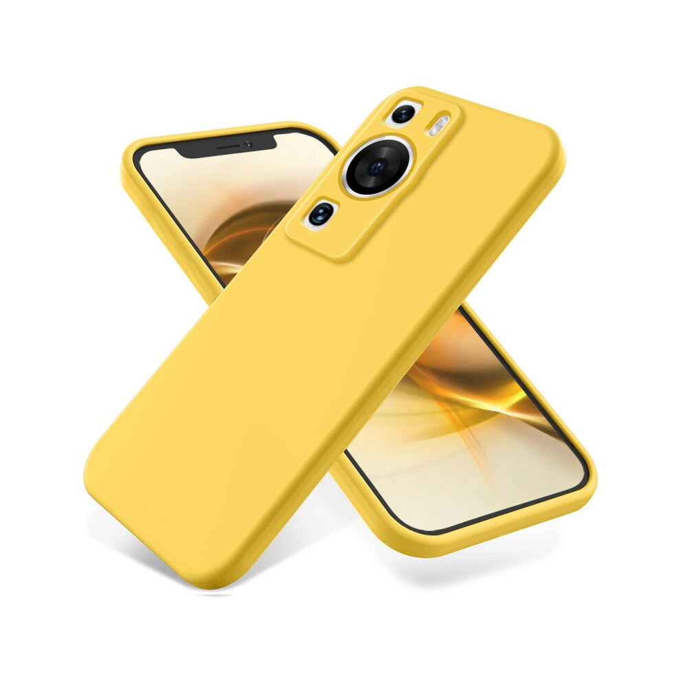 For Huawei P60 / P60 Pro Solid Color Liquid Silicone Dropproof Full Coverage Protective Case(Yellow) Yellow 883663677211