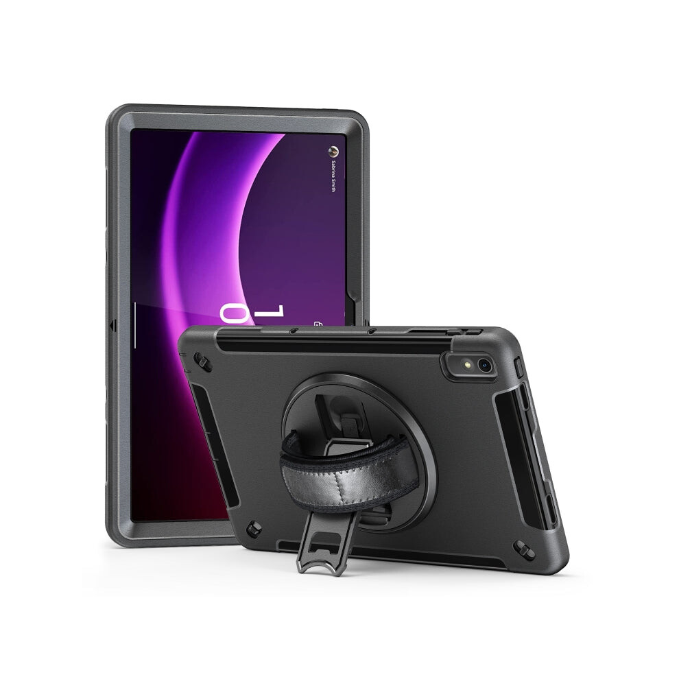 For Lenovo Tab P11 2Nd Gen Multifunctional Three Proof Holder Tablet Case(Black) Black 8431777762662