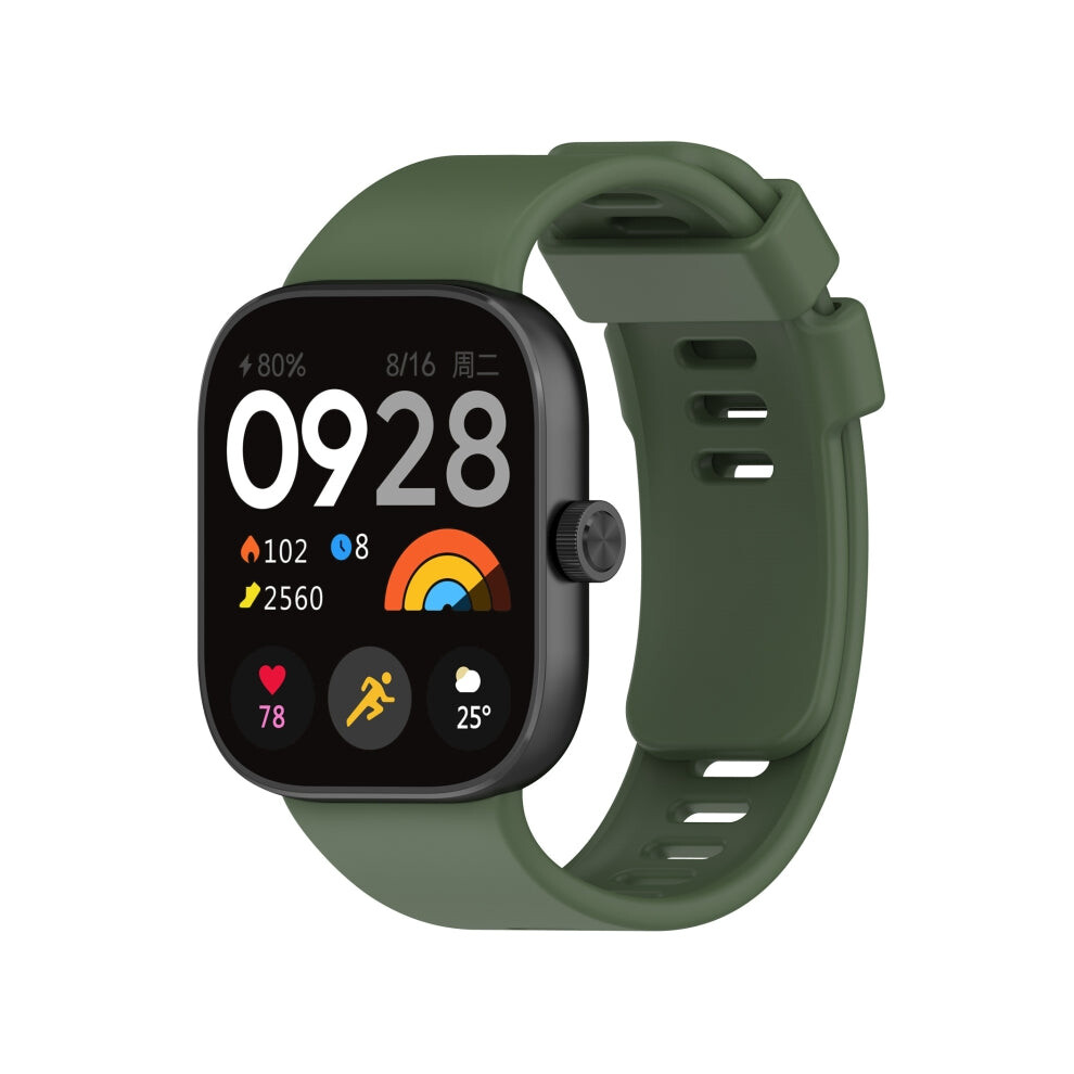 Photos - Watch Strap For Redmi Watch 4 Solid Color Silicone Sports Watch Band(Dark Green)