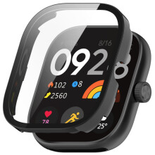 For Redmi Watch 4 PC + Tempered Film Integrated Watch Case(Black)