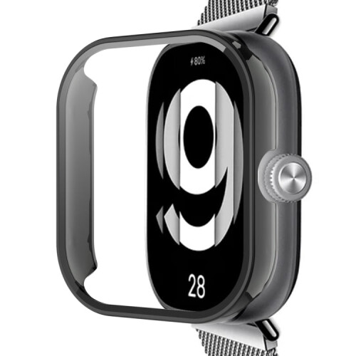 For Redmi Watch 4 PC + Tempered Glass Integrated Watch Protective Case(Black) 1