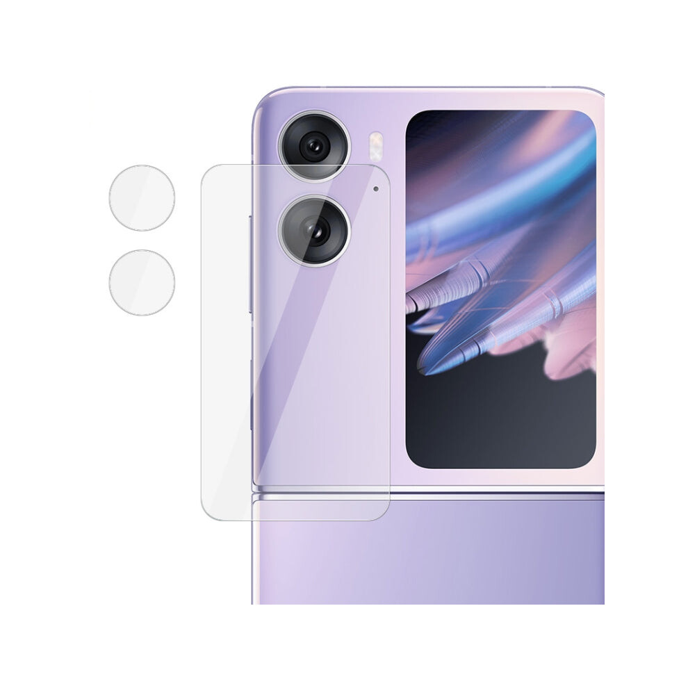 For Oppo Find N2 Flip 5G 1 Sets Imak Tempered Glass Rear Camera Protection Ring + Glass Rear Screen Sticker 8431571033975