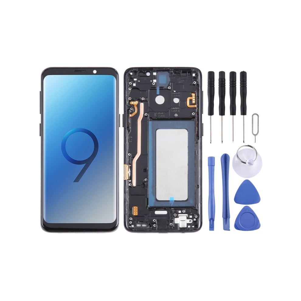 For Samsung Galaxy S9 SM-G960 TFT LCD Screen Digitizer Full Assembly with Frame (Black)