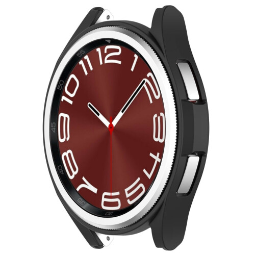For Samsung Galaxy Watch 6 Classic 47mm Half Coverage Hollow PC Watch Protective Case(Black) 2
