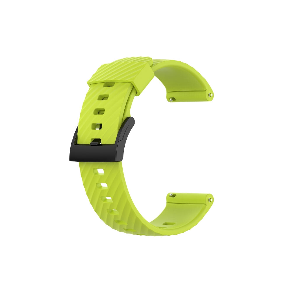 For Suunto 7 24Mm Solid Color Silicone Watch Band(Lime ) Green 8431777794762