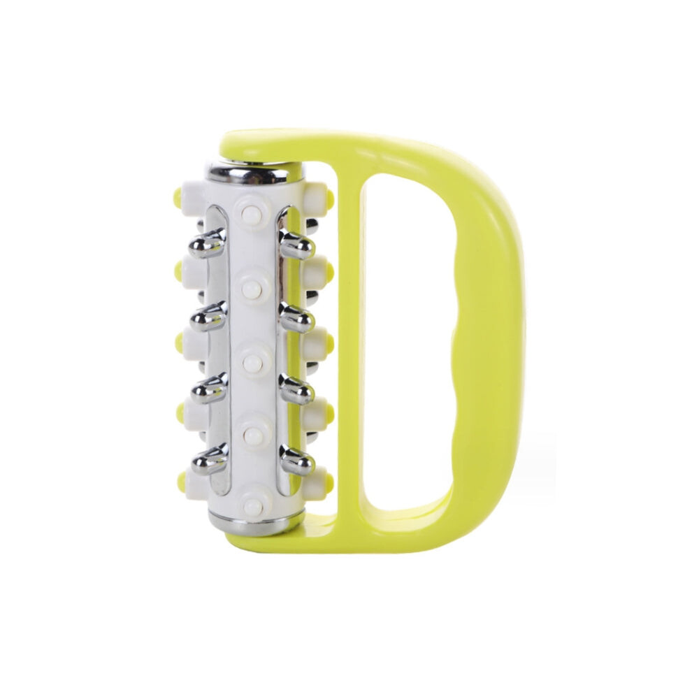Deal Or No Deal Handheld Curved Five-Row Iron Column Roller Soothing Massager(Yellow)