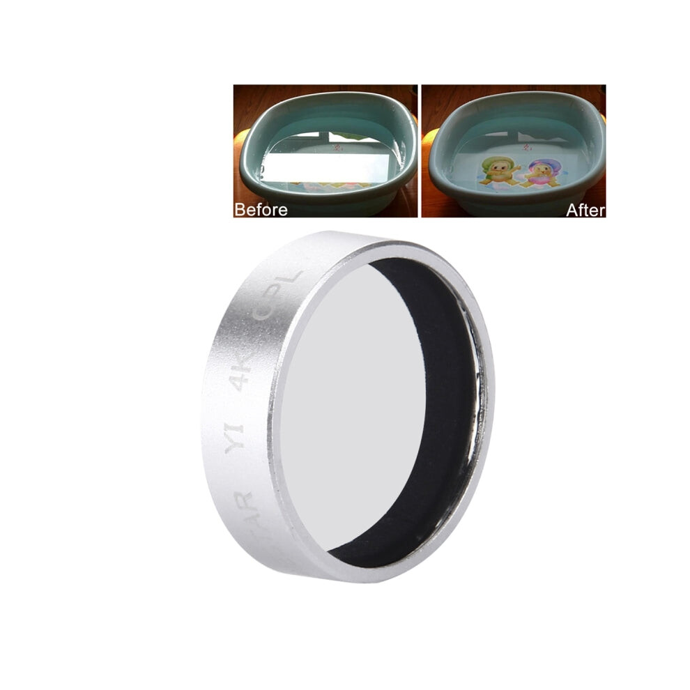 Junestar For Xiaomi Xiaoyi Yi Ii 4K Sport Action Camera Proffesional Cpl Filter(Silver) Silver 664689870530