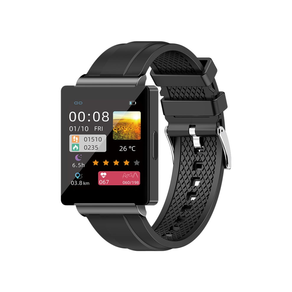 Ks01 1.85 Inch Smart Watch Supports Blood Glucose Detection, Blood Pressure Detection, Blood Oxygen Detection(Black) Black 8431777758900