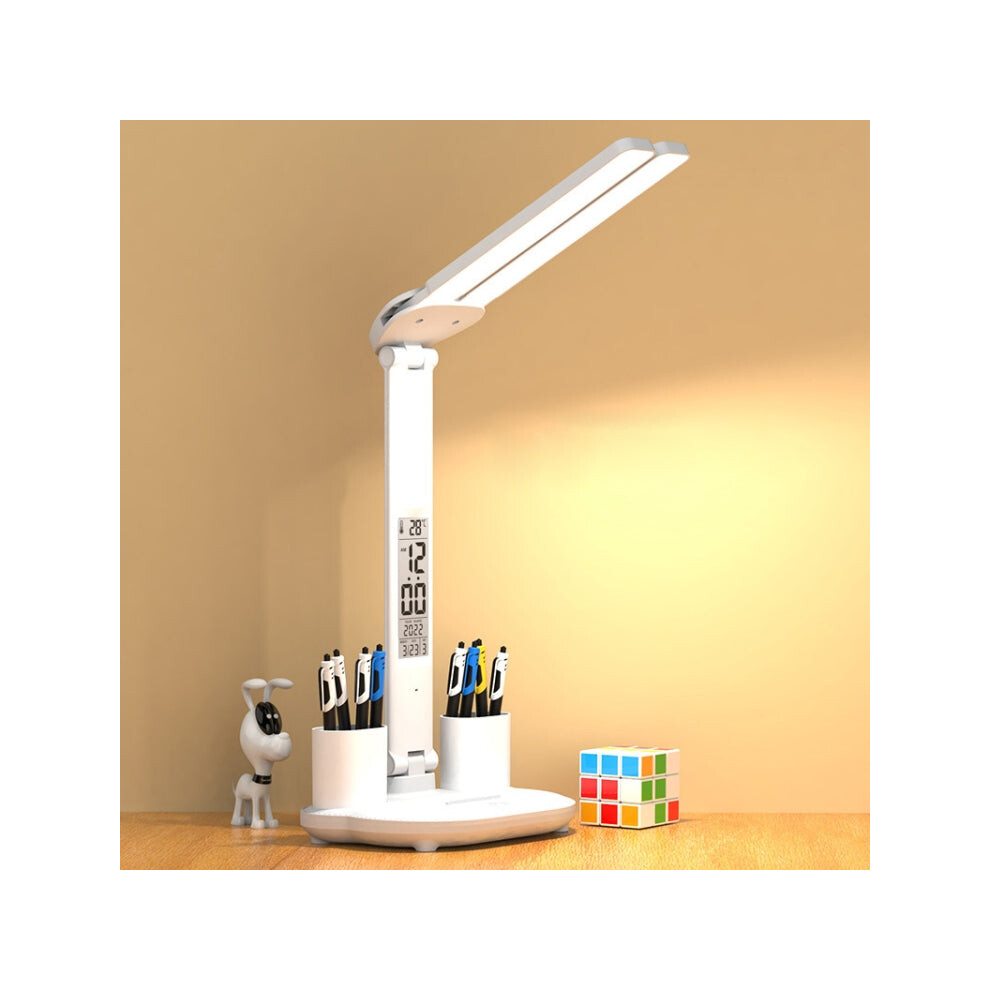 LED Intelligent Digital Display Foldable Desk Lamp, Style: Double Head Charging 3200mAh-image-OPC-PFBK8XC-NEW