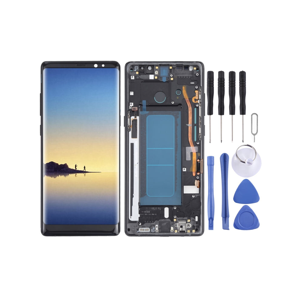 Oled Lcd Screen For Samsung Galaxy Note 8 Sm-N950 Digitizer Full Assembly With Frame (Black) Black 8431777782493