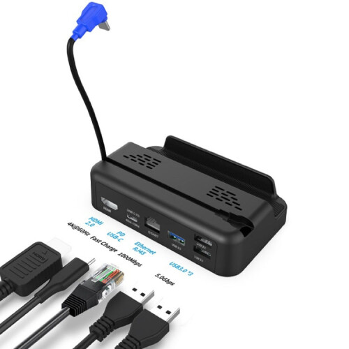 PGTECH For Steam Deck Game Console Base Support Data Transmission With Network Port 2
