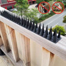 Black Plastic Bird Repellent Thorns for Fences - Anti-Climb Nails, 12 pcs, Eco-friendly PP, Easy Install (Screws/Ties/Tape)