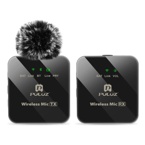 PULUZ 1 TX + 1 RX Wireless Lavalier Microphone (Black) 2