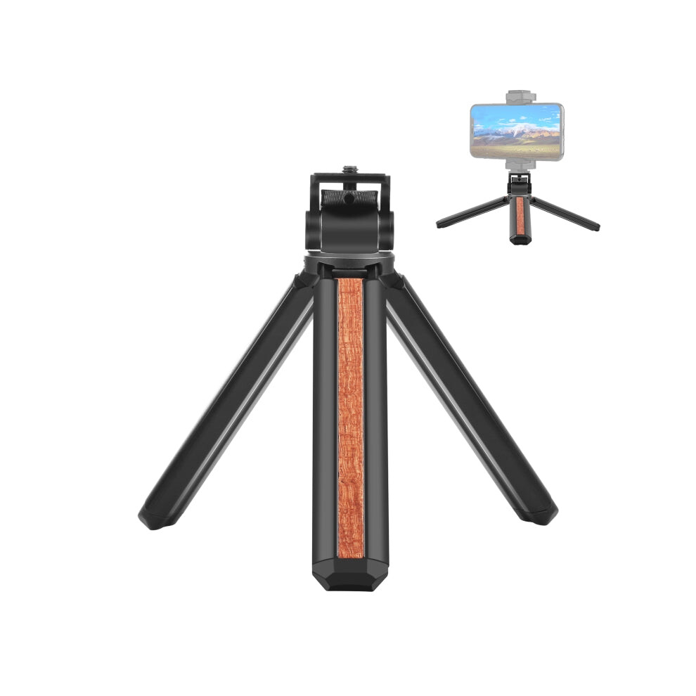 Puluz Inlaid Wood Desktop Vlogging Live Tripod Holder With Tripod Head (Black) Black 8055341111962
