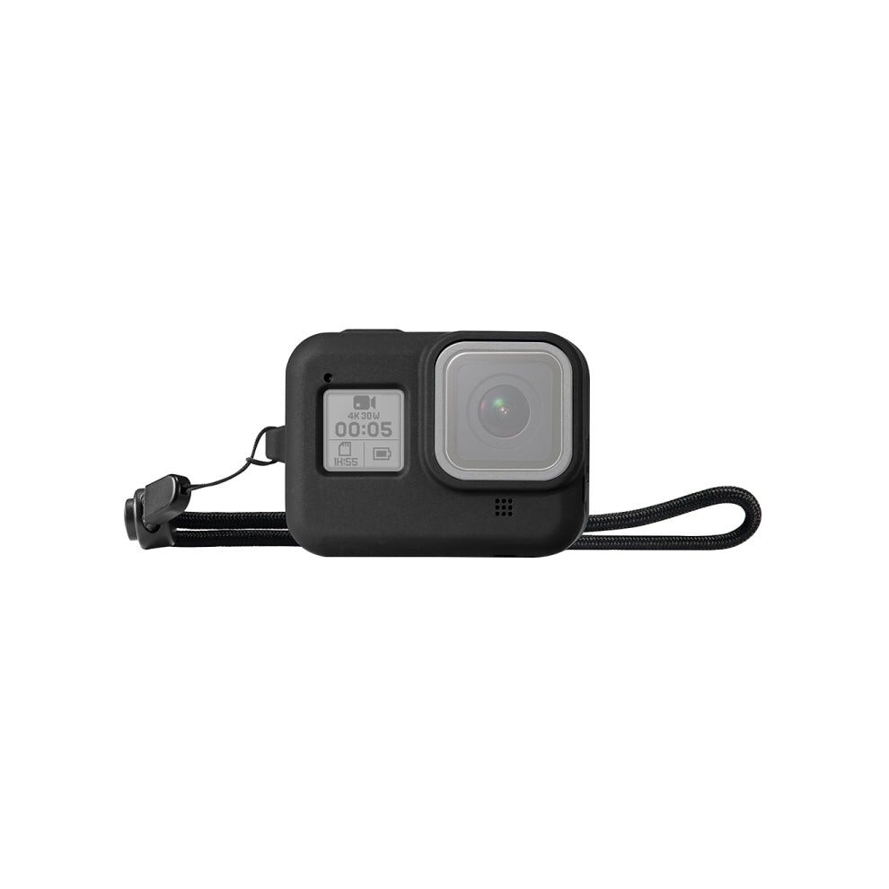 Puluz Silicone Protective Case Cover With Wrist Strap For Gopro Hero8 (Black) Black 190605046715