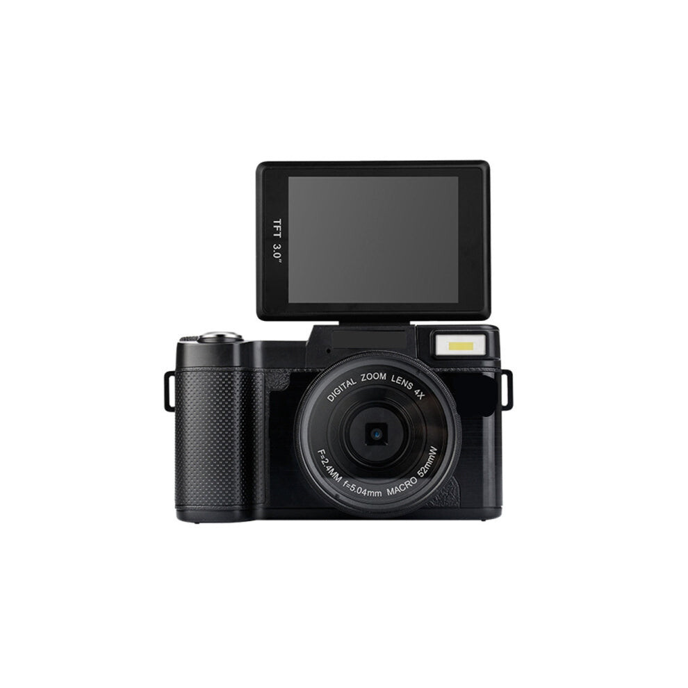 R2 2.7K Vlog Camera 4X Zoom Digital Camera with 3.0 inch Flip Screen (Black)
