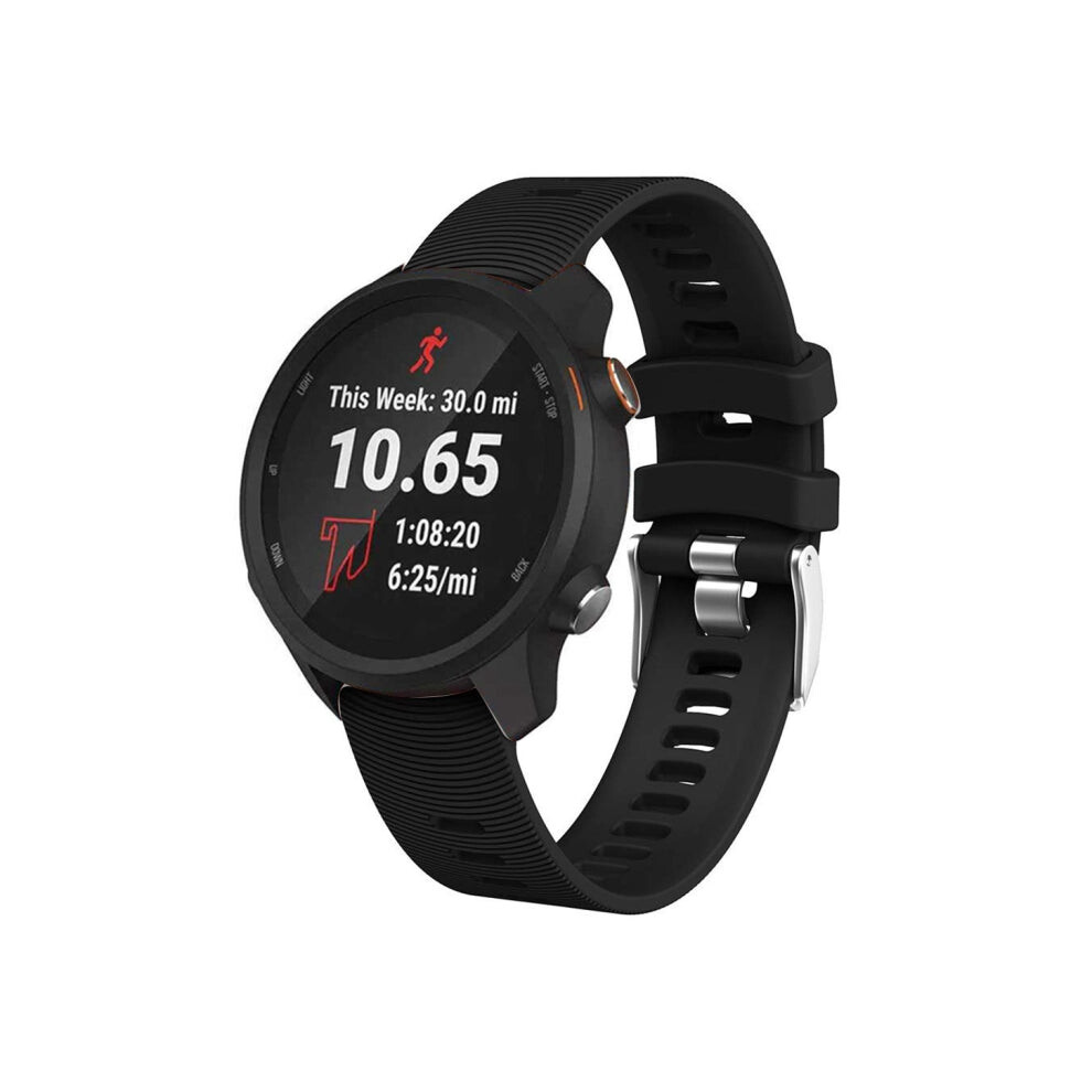 Smart Watch Silicone Watch Band For Garmin Forerunner 245(Black) Black 4051245195736