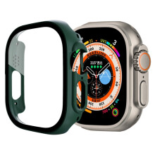 Tempered Glass Film PC Watch Case For Apple Watch Ultra 49mm / Apple Watch Ultra 2 49mm(Official Green)