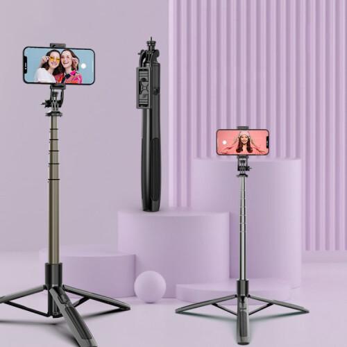 Wireless Bluetooth Selfie Stick Live Telescopic Bracket, Specification: Q05 (Black) 2