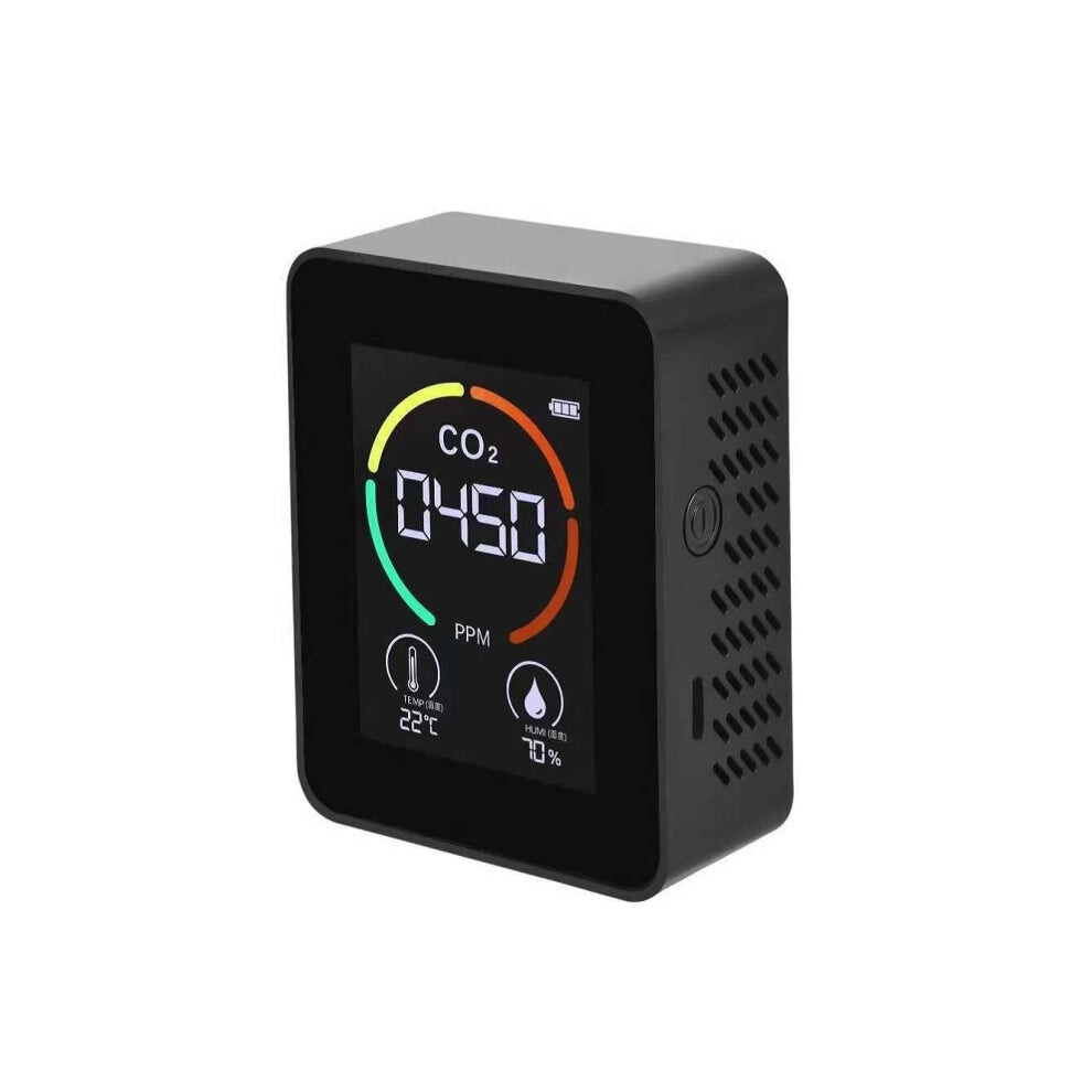 XY-T01 Temperature Humidity Display CO2 Meter Carbon Dioxide Air Quality Detector(Semiconductor Black)
