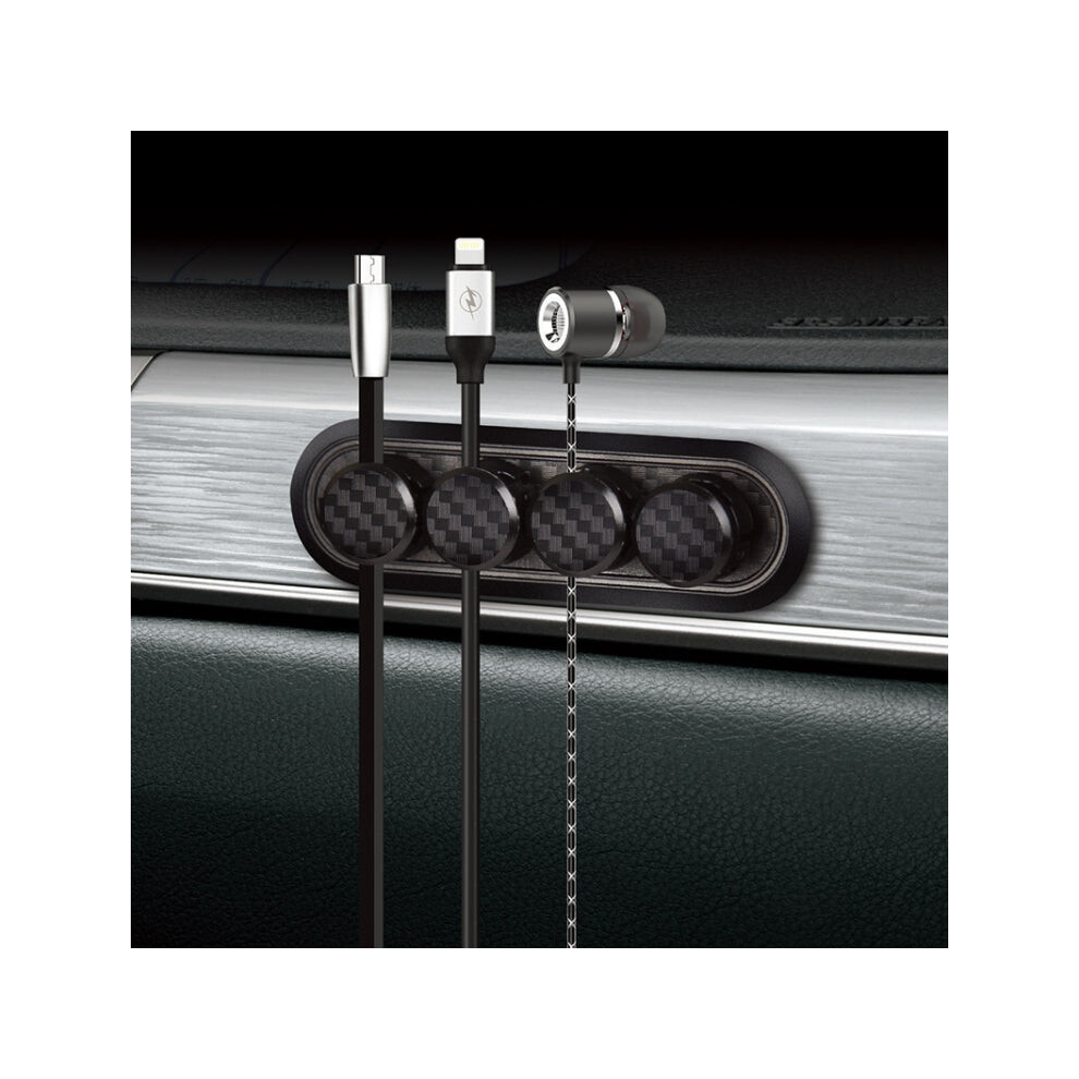 Photos - Other Furniture Car Carbon Fiber Magnetic Clamp Cable Storage Box Creative Desktop Hub Organizer