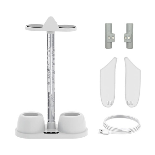 For Meta Quest 3 VR Glasses Charging Base Storage Bracket with Cool RGB Light(White) 2