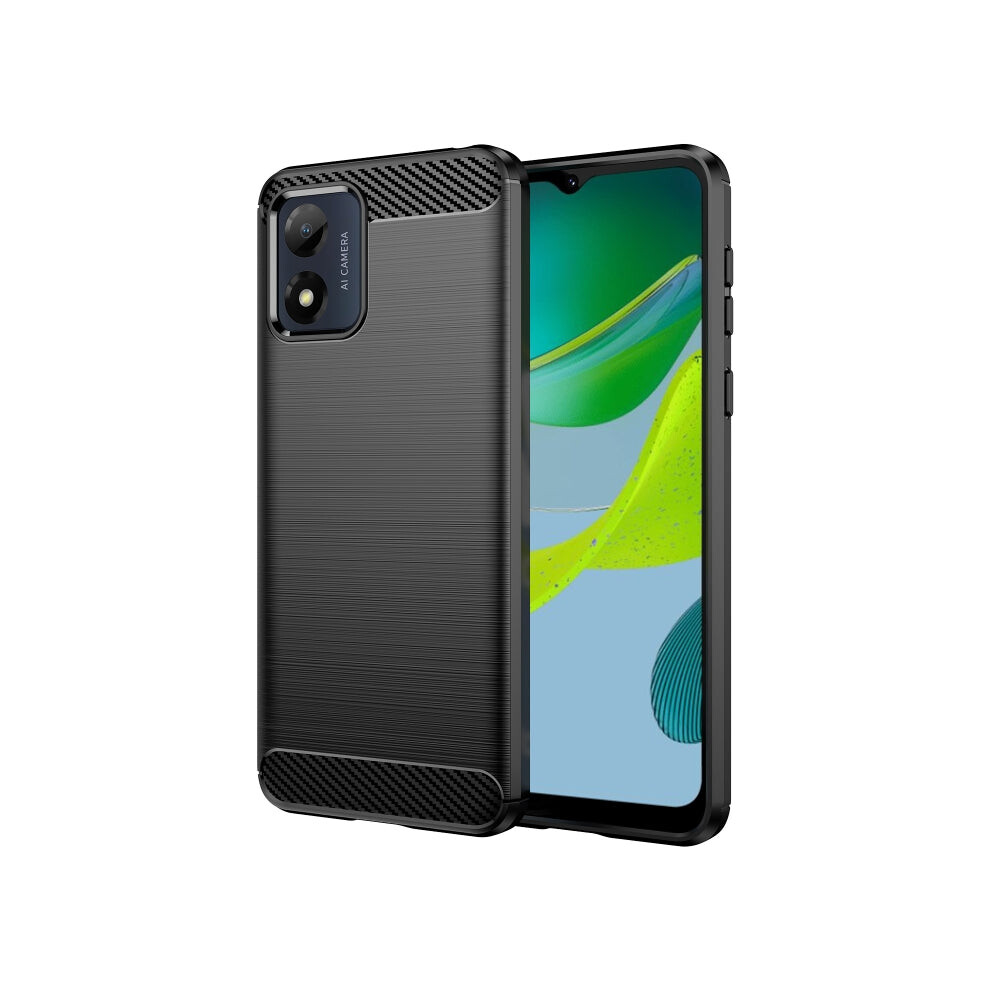 For Motorola Moto E13 Brushed Texture Carbon Fiber Tpu Phone Case(Black) Black 7613286366017