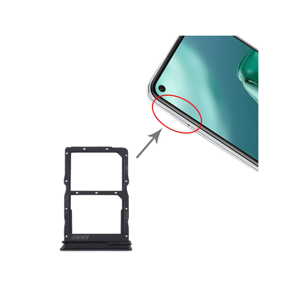Sim Card Tray + Nm Card Tray For Huawei P40 Lite 5G (Black) Black 8431777771886