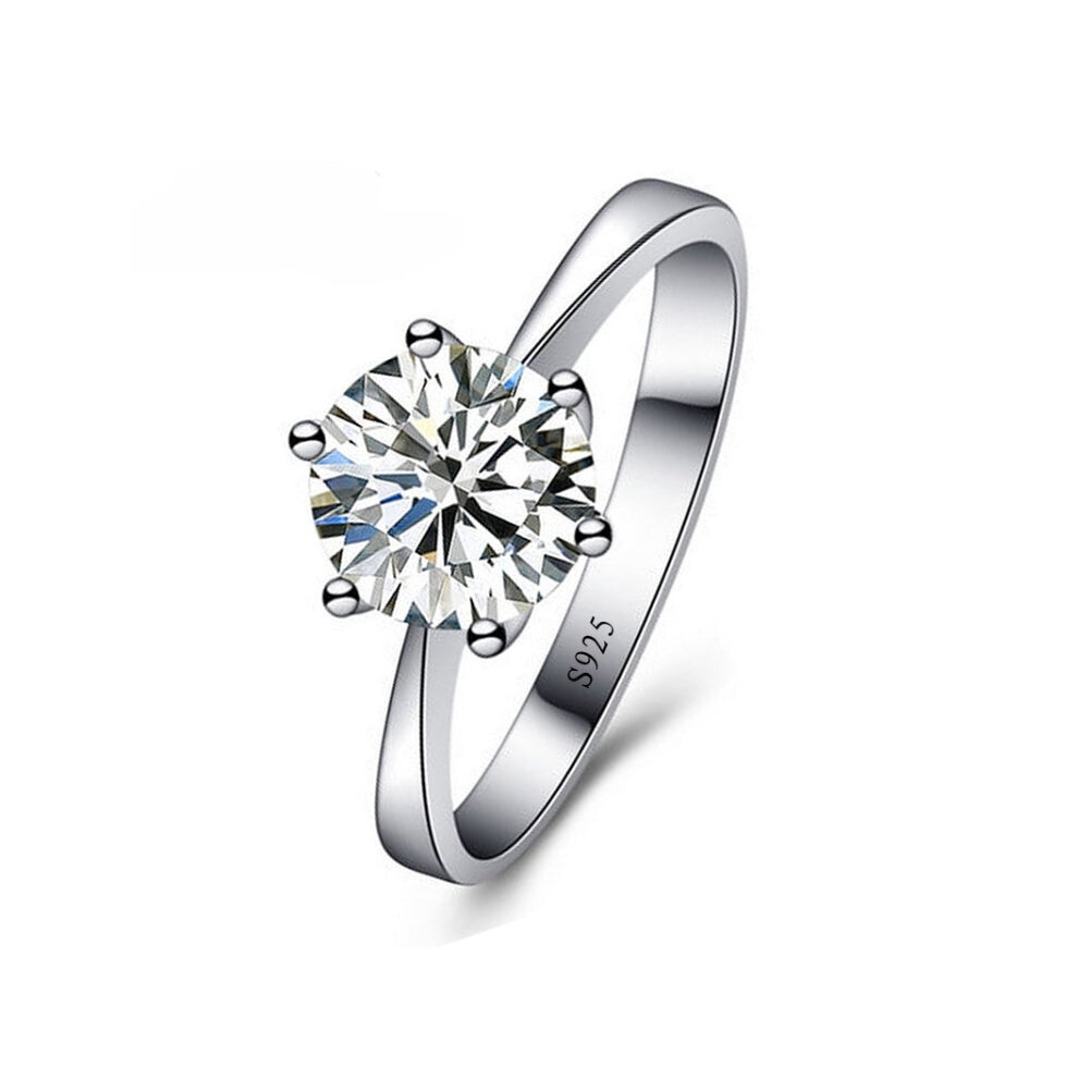 Woman CZ Crystal Wedding Engagement Finger Rings Super Shinning Cubic Zirconia Fine Jewelry, Ring Size:7